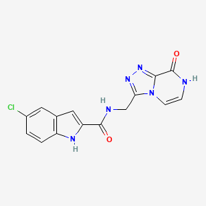 molecular formula C15H11ClN6O2 B2589990 5-chloro-N-((8-hydroxy-[1,2,4]triazolo[4,3-a]pyrazin-3-yl)methyl)-1H-indole-2-carboxamide CAS No. 2034596-95-5