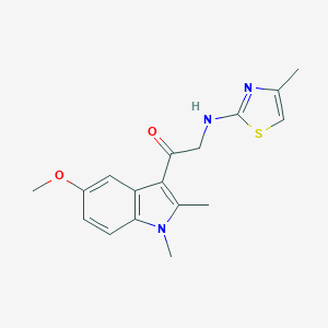 molecular formula C17H19N3O2S B259000 1-(5-methoxy-1,2-dimethyl-1H-indol-3-yl)-2-[(4-methyl-1,3-thiazol-2-yl)amino]ethanone 