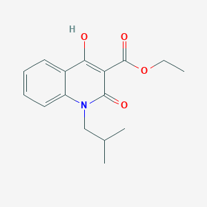 molecular formula C16H19NO4 B2590000 3-Quinolinecarboxylic acid, 1,2-dihydro-4-hydroxy-1-(2-methylpropyl)-2-oxo-, ethyl ester CAS No. 303776-43-4