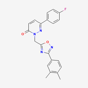 molecular formula C21H17FN4O2 B2590006 2-((3-(3,4-dimethylphenyl)-1,2,4-oxadiazol-5-yl)methyl)-6-(4-fluorophenyl)pyridazin-3(2H)-one CAS No. 1207049-76-0