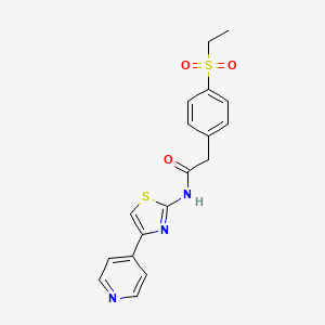 molecular formula C18H17N3O3S2 B2590007 2-(4-(ethylsulfonyl)phenyl)-N-(4-(pyridin-4-yl)thiazol-2-yl)acetamide CAS No. 941931-64-2