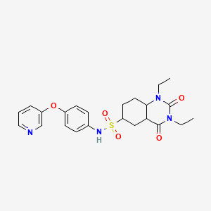 molecular formula C23H22N4O5S B2590009 1,3-diethyl-2,4-dioxo-N-(4-pyridin-3-yloxyphenyl)-4a,5,6,7,8,8a-hexahydroquinazoline-6-sulfonamide CAS No. 2034210-11-0