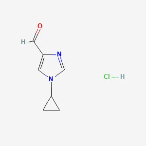 molecular formula C7H9ClN2O B2590014 1-Cyclopropyl-1H-imidazole-4-carbaldehyde hydrochloride CAS No. 2089257-24-7