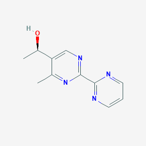 molecular formula C11H12N4O B2590018 (R)-1-(4-Methyl-[2,2'-bipyrimidin]-5-yl)ethan-1-ol CAS No. 1704941-02-5