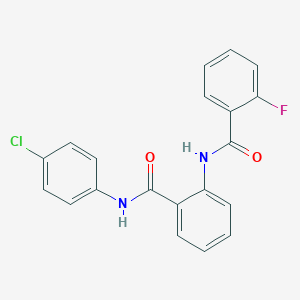 molecular formula C20H14ClFN2O2 B259002 N-(4-chlorophenyl)-2-[(2-fluorobenzoyl)amino]benzamide 