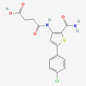 molecular formula C15H13ClN2O4S B2590024 N-[2-Carbamoyl-5-(4-chloro-phenyl)-thiophen-3-yl]-succinamic acid CAS No. 676995-91-8