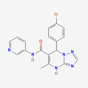 molecular formula C18H15BrN6O B2590025 7-(4-溴苯基)-5-甲基-N-(吡啶-3-基)-4,7-二氢-[1,2,4]三唑并[1,5-a]嘧啶-6-甲酰胺 CAS No. 367907-27-5