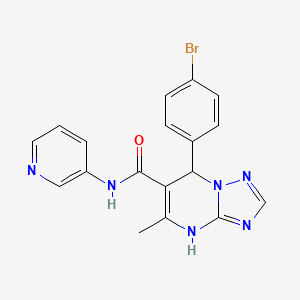 molecular formula C18H15BrN6O B2590025 7-(4-ブロモフェニル)-5-メチル-N-(ピリジン-3-イル)-4,7-ジヒドロ-[1,2,4]トリアゾロ[1,5-a]ピリミジン-6-カルボキサミド CAS No. 367907-27-5