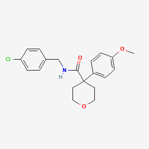 molecular formula C20H22ClNO3 B2590027 N-(4-chlorobenzyl)-4-(4-methoxyphenyl)tetrahydro-2H-pyran-4-carboxamide CAS No. 929812-70-4