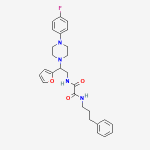 molecular formula C27H31FN4O3 B2590033 N1-(2-(4-(4-fluorophenyl)piperazin-1-yl)-2-(furan-2-yl)ethyl)-N2-(3-phenylpropyl)oxalamide CAS No. 877632-27-4