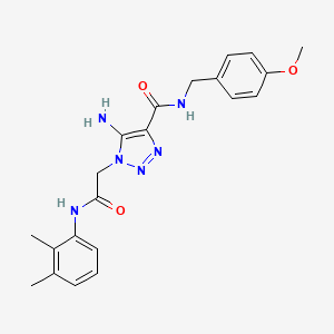 molecular formula C21H24N6O3 B2590038 5-氨基-1-[2-(2,3-二甲苯胺基)-2-氧代乙基]-N-[(4-甲氧苯基)甲基]三唑-4-甲酰胺 CAS No. 895651-62-4