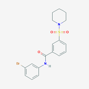 molecular formula C18H19BrN2O3S B259005 N-(3-bromophenyl)-3-(piperidin-1-ylsulfonyl)benzamide 