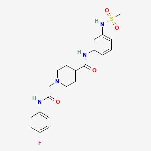 molecular formula C21H25FN4O4S B2590056 1-{[(4-fluorophenyl)carbamoyl]methyl}-N-(3-methanesulfonamidophenyl)piperidine-4-carboxamide CAS No. 1207044-56-1