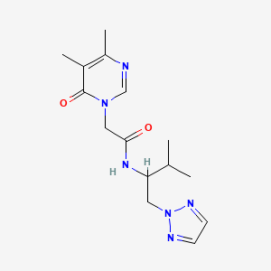 molecular formula C15H22N6O2 B2590058 2-(4,5-二甲基-6-氧代嘧啶-1(6H)-基)-N-(3-甲基-1-(2H-1,2,3-三唑-2-基)丁烷-2-基)乙酰胺 CAS No. 2097889-07-9