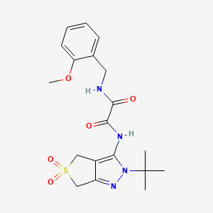 molecular formula C19H24N4O5S B2590061 N1-(2-(tert-butyl)-5,5-dioxido-4,6-dihydro-2H-thieno[3,4-c]pyrazol-3-yl)-N2-(2-methoxybenzyl)oxalamide CAS No. 899751-35-0