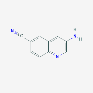 molecular formula C10H7N3 B2590067 3-氨基喹啉-6-腈 CAS No. 2090903-85-6