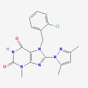 7-(2-chlorobenzyl)-8-(3,5-dimethyl-1H-pyrazol-1-yl)-3-methyl-1H-purine-2,6(3H,7H)-dione