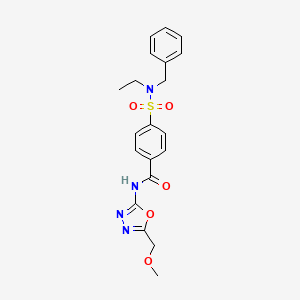molecular formula C20H22N4O5S B2590077 4-[benzyl(ethyl)sulfamoyl]-N-[5-(methoxymethyl)-1,3,4-oxadiazol-2-yl]benzamide CAS No. 850936-24-2
