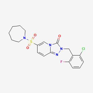 molecular formula C19H20ClFN4O3S B2590080 6-(azepane-1-sulfonyl)-2-[(2-chloro-6-fluorophenyl)methyl]-2H,3H-[1,2,4]triazolo[4,3-a]pyridin-3-one CAS No. 1251693-02-3