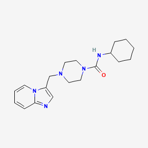 molecular formula C19H27N5O B2590084 N-cyclohexyl-4-(imidazo[1,2-a]pyridin-3-ylmethyl)piperazine-1-carboxamide CAS No. 1421524-62-0