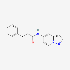 molecular formula C16H15N3O B2590090 3-phenyl-N-(pyrazolo[1,5-a]pyridin-5-yl)propanamide CAS No. 2034547-39-0