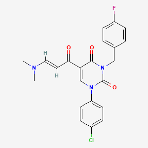 molecular formula C22H19ClFN3O3 B2590091 1-(4-chlorophenyl)-5-[3-(dimethylamino)acryloyl]-3-(4-fluorobenzyl)-2,4(1H,3H)-pyrimidinedione CAS No. 338770-05-1