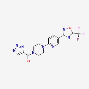 (1-methyl-1H-1,2,3-triazol-4-yl)(4-(5-(5-(trifluoromethyl)-1,2,4-oxadiazol-3-yl)pyridin-2-yl)piperazin-1-yl)methanone