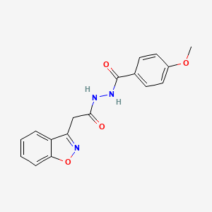 molecular formula C17H15N3O4 B2590098 N'-[2-(1,2-benzoxazol-3-yl)acetyl]-4-methoxybenzohydrazide CAS No. 860651-42-9