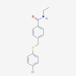 molecular formula C16H16ClNOS B259010 4-{[(4-chlorophenyl)sulfanyl]methyl}-N-ethylbenzamide 