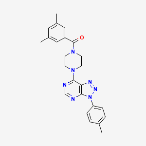 molecular formula C24H25N7O B2590104 (3,5-dimethylphenyl)(4-(3-(p-tolyl)-3H-[1,2,3]triazolo[4,5-d]pyrimidin-7-yl)piperazin-1-yl)methanone CAS No. 920263-11-2