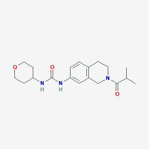 molecular formula C19H27N3O3 B2590113 1-(2-isobutyryl-1,2,3,4-tetrahydroisoquinolin-7-yl)-3-(tetrahydro-2H-pyran-4-yl)urea CAS No. 2034536-27-9