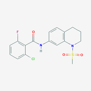 molecular formula C17H16ClFN2O3S B2590114 2-chloro-6-fluoro-N-(1-methylsulfonyl-3,4-dihydro-2H-quinolin-7-yl)benzamide CAS No. 946291-46-9
