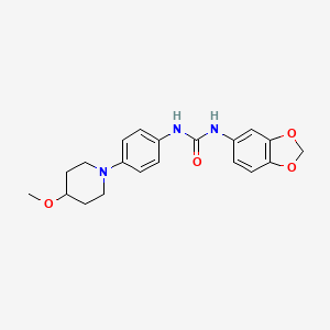 molecular formula C20H23N3O4 B2590119 1-(Benzo[d][1,3]dioxol-5-yl)-3-(4-(4-methoxypiperidin-1-yl)phenyl)urea CAS No. 1448045-63-3