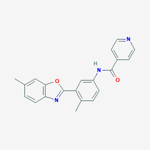 molecular formula C21H17N3O2 B259012 N-[4-methyl-3-(6-methyl-1,3-benzoxazol-2-yl)phenyl]pyridine-4-carboxamide 