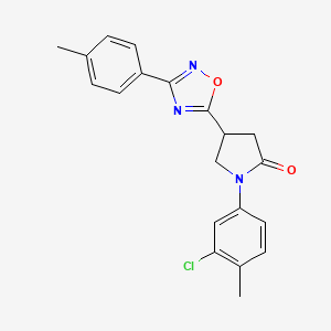 molecular formula C20H18ClN3O2 B2590120 1-(3-Chloro-4-methylphenyl)-4-[3-(4-methylphenyl)-1,2,4-oxadiazol-5-yl]pyrrolidin-2-one CAS No. 941891-98-1