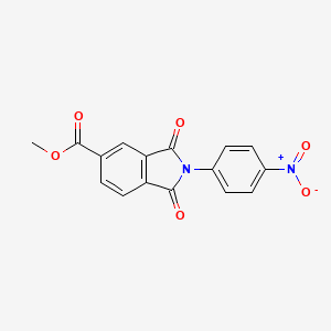 molecular formula C16H10N2O6 B2590125 Methyl 2-(4-nitrophenyl)-1,3-dioxoisoindoline-5-carboxylate CAS No. 313259-28-8