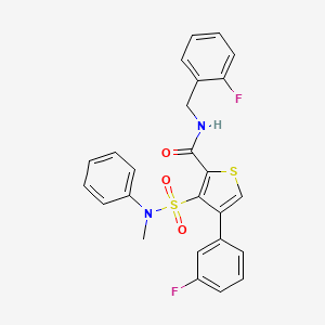 molecular formula C25H20F2N2O3S2 B2590128 N-(2-fluorobenzyl)-4-(3-fluorophenyl)-3-[methyl(phenyl)sulfamoyl]thiophene-2-carboxamide CAS No. 1105250-21-2
