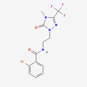 molecular formula C13H12BrF3N4O2 B2590133 2-溴-N-(2-(4-甲基-5-氧代-3-(三氟甲基)-4,5-二氢-1H-1,2,4-三唑-1-基)乙基)苯甲酰胺 CAS No. 1421524-96-0