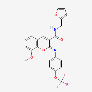 (2Z)-N-(furan-2-ylmethyl)-8-methoxy-2-{[4-(trifluoromethoxy)phenyl]imino}-2H-chromene-3-carboxamide