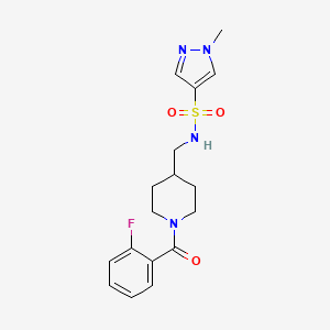 N-((1-(2-fluorobenzoyl)piperidin-4-yl)methyl)-1-methyl-1H-pyrazole-4-sulfonamide