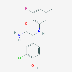 2-(3-Chloro-4-hydroxyphenyl)-2-[(3-fluoro-5-methylphenyl)amino]acetamide
