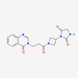 3-(1-(3-(4-oxoquinazolin-3(4H)-yl)propanoyl)azetidin-3-yl)imidazolidine-2,4-dione