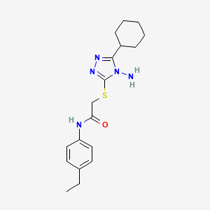 molecular formula C18H25N5OS B2590163 2-[(4-氨基-5-环己基-4H-1,2,4-三唑-3-基)硫代]-N-(4-乙基苯基)乙酰胺 CAS No. 761413-42-7