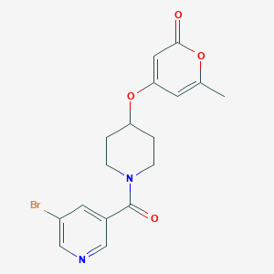 molecular formula C17H17BrN2O4 B2590166 4-((1-(5-bromonicotinoyl)piperidin-4-yl)oxy)-6-methyl-2H-pyran-2-one CAS No. 1798640-32-0