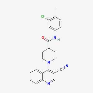 molecular formula C23H21ClN4O B2590169 N-(3-氯-4-甲基苯基)-1-(3-氰基喹啉-4-基)哌啶-4-甲酰胺 CAS No. 1206987-88-3
