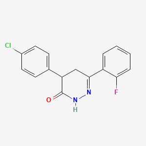 molecular formula C16H12ClFN2O B2590170 4-(4-chlorophenyl)-6-(2-fluorophenyl)-4,5-dihydro-3(2H)-pyridazinone CAS No. 339013-91-1