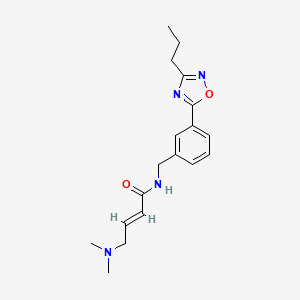 molecular formula C18H24N4O2 B2590171 (E)-4-(Dimethylamino)-N-[[3-(3-propyl-1,2,4-oxadiazol-5-yl)phenyl]methyl]but-2-enamide CAS No. 2411327-37-0