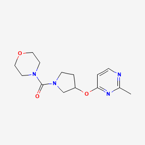 molecular formula C14H20N4O3 B2590176 4-{3-[(2-甲基嘧啶-4-基)氧代]吡咯烷-1-羰基}吗啉 CAS No. 2034318-56-2