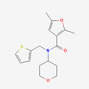 2,5-dimethyl-N-(tetrahydro-2H-pyran-4-yl)-N-(thiophen-2-ylmethyl)furan-3-carboxamide