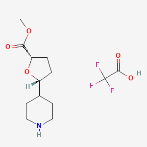 molecular formula C13H20F3NO5 B2590181 Methyl (2S,5R)-5-piperidin-4-yloxolane-2-carboxylate;2,2,2-trifluoroacetic acid CAS No. 2209079-40-1